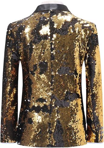 Boyland Boys 2 Pieces Suits Tuxedo Suit Shiny Sequins Peak Lapel Slim Fit Jacket Pants Party Performance in Kuwait