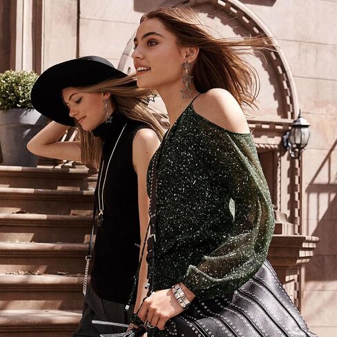 Tumhun Crystal Star Dangle Earrings Rhinestone Star Drop Earrings For Girls Birthday Valentine's Day Mother's Day Gift in Saudi Arabia