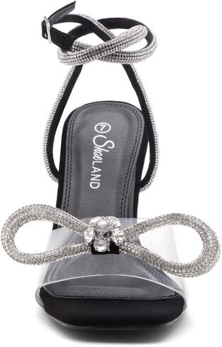Shoe Land Womens SL-NAOMI Clear Heeled Sandals with Double Bowknots Open Toe Stiletto High Heel Dress Party Wedding Crystal Shoes in Saudi Arabia