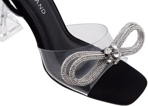 Shoe Land Womens SL-NAOMI Clear Heeled Sandals with Double Bowknots Open Toe Stiletto High Heel Dress Party Wedding Crystal Shoes in Saudi Arabia