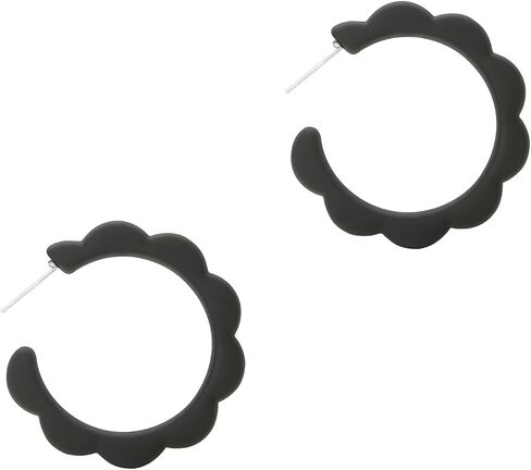 RUOFFETA Acrylic Flower Hoop Earrings, Lightweight Floral Open Hoops Candy Color Hoop Earrings for Women Girls in Saudi Arabia