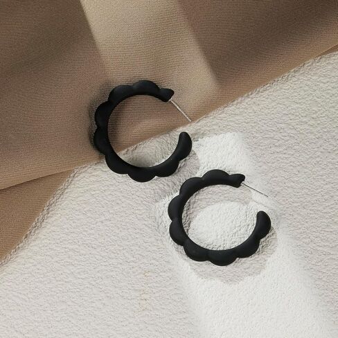 RUOFFETA Acrylic Flower Hoop Earrings, Lightweight Floral Open Hoops Candy Color Hoop Earrings for Women Girls in Saudi Arabia
