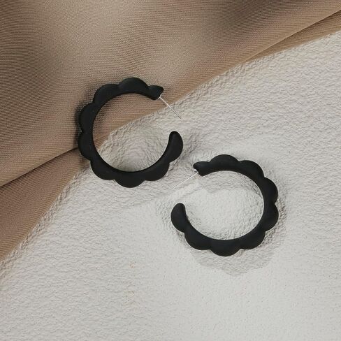 RUOFFETA Acrylic Flower Hoop Earrings, Lightweight Floral Open Hoops Candy Color Hoop Earrings for Women Girls in Saudi Arabia