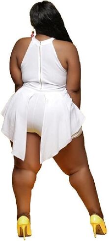 ANICECUT Plus Size Rompers for Women Pants Casual Summer Sexy Halter Neck Jumpsuit Shorts Sleeveless Dressy Elegant in Saudi Arabia