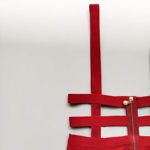 ZHANCHTONG Women's Elastic Waist Pleated Short Braces Skirt Mini Suspender Skirt in Kuwait