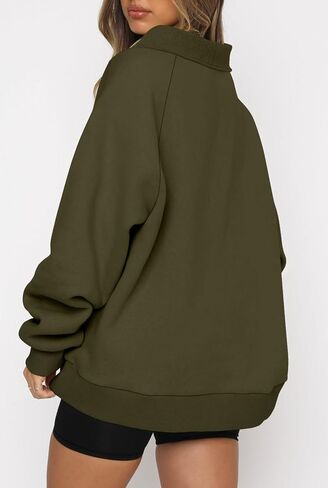 كنزات نسائية كبيرة الحجم بنصف سحاب من ONLYSHE قمصان بغطاء للرأس وسحاب ربع سنوي وأكمام طويلة وبلوفرات وملابس من الصوف in Kuwait