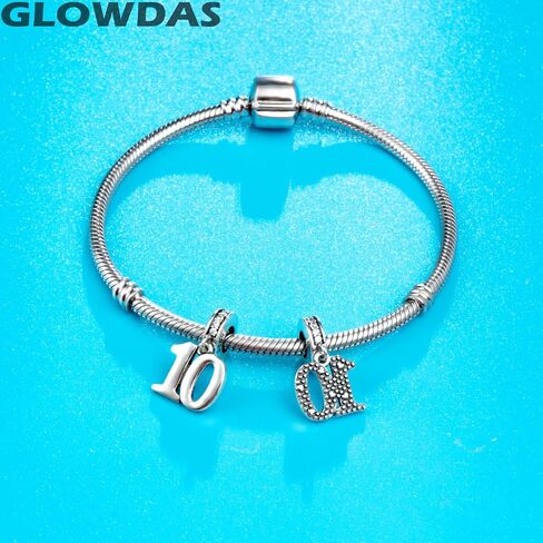 GLOWDAS 10 إلى 25 28 30 31 33 35 36 40 45 50 55 60 65 70 75 80 سحر عيد الميلاد، يناسب سوار/قلادة الذكرى السنوية الأوروبية، 925 خرز قلادة من الفضة الإسترلينية، هدايا للحبيب/العائلة/الأصدقاء in Saudi Arabia