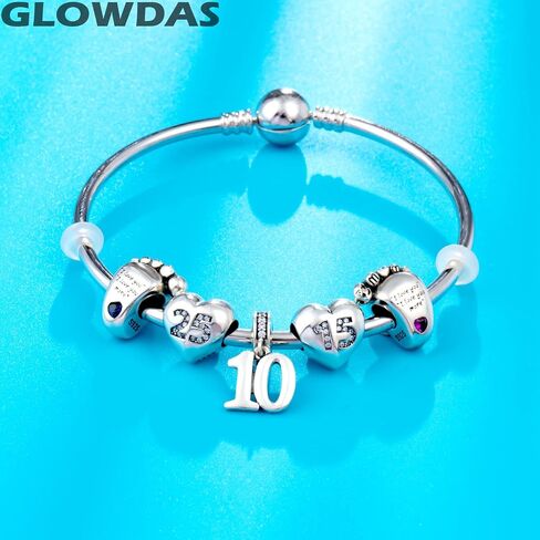 GLOWDAS 10 إلى 25 28 30 31 33 35 36 40 45 50 55 60 65 70 75 80 سحر عيد الميلاد، يناسب سوار/قلادة الذكرى السنوية الأوروبية، 925 خرز قلادة من الفضة الإسترلينية، هدايا للحبيب/العائلة/الأصدقاء in Saudi Arabia