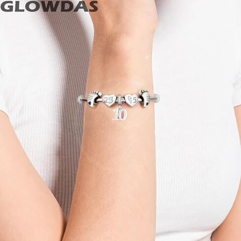 GLOWDAS 10 إلى 25 28 30 31 33 35 36 40 45 50 55 60 65 70 75 80 سحر عيد الميلاد، يناسب سوار/قلادة الذكرى السنوية الأوروبية، 925 خرز قلادة من الفضة الإسترلينية، هدايا للحبيب/العائلة/الأصدقاء in Saudi Arabia
