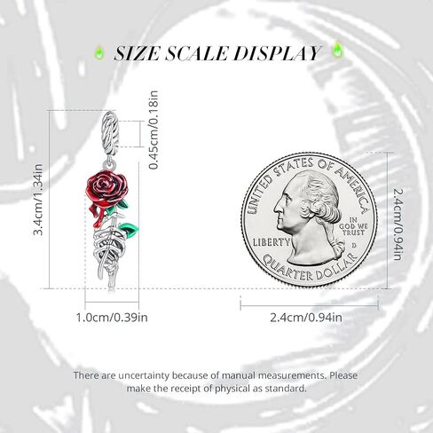 BABAMIA Rose Charm Heart Charms for Bracelets 925 Sterling Silver Bead Charm Fits Bracelets and Necklaces Paved with Cubic Zirconia Animal Skull Charm Dainty Halloween Charms Jewelry for Women Girls in Kuwait