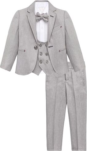 Lilax Boys Suit Set, Formal Jacket, Vest, Pants, Shirt and Matching Bowtie 5 Piece in Saudi Arabia