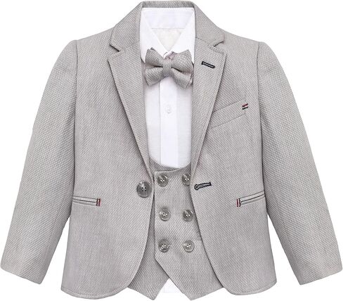 Lilax Boys Suit Set, Formal Jacket, Vest, Pants, Shirt and Matching Bowtie 5 Piece in Saudi Arabia