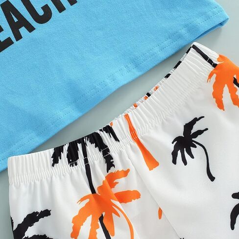 Toddler Boys Shorts Set Seaside Printed T-Shirt+Shorts 2Pcs Little Boy Outfits Summer Clothes Suit in Kuwait