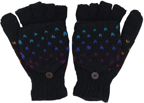 KayJayStyles Hand Knit 100% Wool Convertible Finger less Mittens Glove Nepal in Saudi Arabia