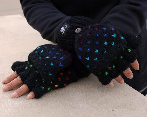 KayJayStyles Hand Knit 100% Wool Convertible Finger less Mittens Glove Nepal in Saudi Arabia