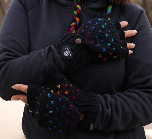 KayJayStyles Hand Knit 100% Wool Convertible Finger less Mittens Glove Nepal in Saudi Arabia