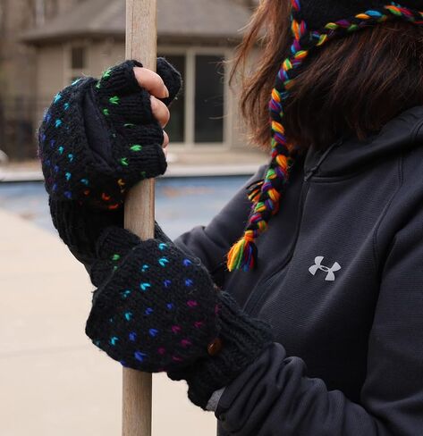 KayJayStyles Hand Knit 100% Wool Convertible Finger less Mittens Glove Nepal in Saudi Arabia