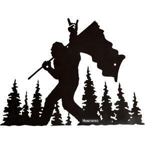 هدية Hosrnovo Bigfoot، ديكور جداري معدني لغرفة المعيشة وغرفة النوم والمطبخ والمنزل، هدايا ريترو كبيرة القدم للرجال (13.8 * 10.5 بوصة) in Kuwait