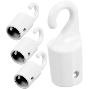 OSALADI 4pcs Curtain Hooks for Drapes Blind Wood Wand Hook tip Mini Blind Wand Hook tip Window Blind tilt Wand Hook tip Wand tip Hook for Blinds Blind Parts White Metal Wand Replace