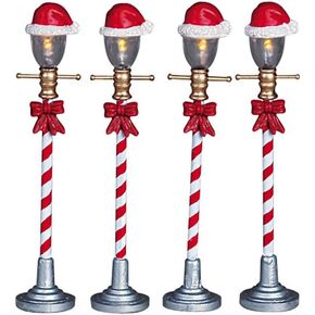 Lemax Village Collection Santa Hat Street Lamp Set of 4# 64472 in Saudi Arabia