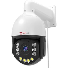 Anpviz 5MP PoE PTZ IP Surveillance Camera 20X Optical Zoom, PTZ IP Security Camera Outdoor Indoor with Mic/Audio, Person Vehicle Detection, IR Night Vision, Metal, Pan 360°/Tilt 90°, IP66 Waterproof
