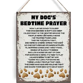 الرجعية كلبي وقت النوم علامات الصلاة جدار ديكور ريفي الكلب يقتبس أقوال خشبية معلقة علامة الديكور لباب المنزل 8x10 in Kuwait