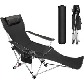 Beglitz Camping Folding Chair Ultralight Portable Beach Chair Compact Lightweight for Backpacking Hiking Picnic Barbeques Fishing Outdoor with Carry Bag Supports 280+Lbs Black in Saudi Arabia