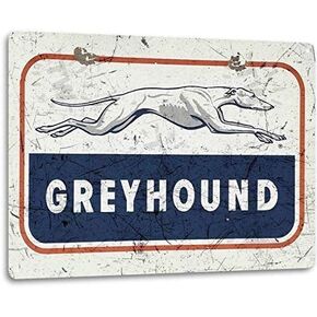 Greyhound Logo Bus Stop Station Line Retro Vintage Look Wall Art Decor Metal Tin Sign 8x12in in Kuwait