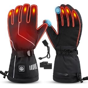 SAVIOR HEAT Heated Gloves for Men Women,Electric Gloves 4000mAh Rechargeable Batteries Touchscreen Waterproof Heated Winter Gloves for Motorcycle Ski Hiking in Kuwait