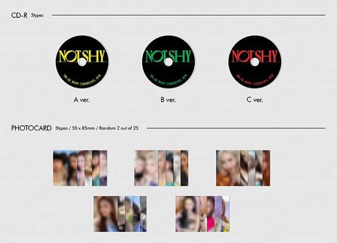 ITZY - NOT SHY (B Version) Album CD+Photobook+Photocards+Lyric Accordion Book+(Extra ITZY 6 Photocards+ITZY Pocket Mirror) in Saudi Arabia