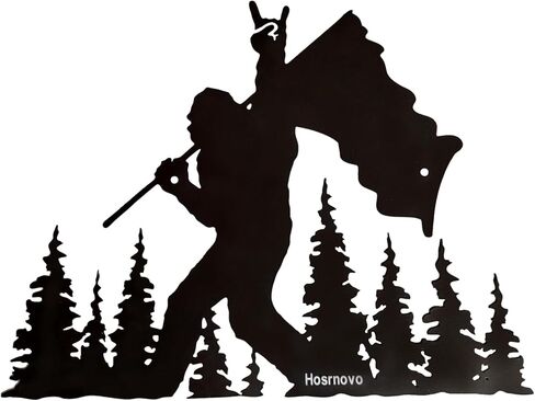 هدية Hosrnovo Bigfoot، ديكور جداري معدني لغرفة المعيشة وغرفة النوم والمطبخ والمنزل، هدايا ريترو كبيرة القدم للرجال (13.8 * 10.5 بوصة) in Kuwait