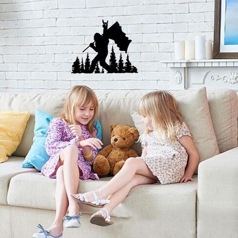 هدية Hosrnovo Bigfoot، ديكور جداري معدني لغرفة المعيشة وغرفة النوم والمطبخ والمنزل، هدايا ريترو كبيرة القدم للرجال (13.8 * 10.5 بوصة) in Kuwait