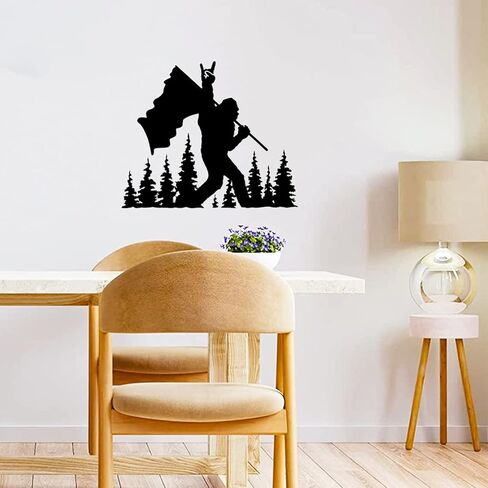 هدية Hosrnovo Bigfoot، ديكور جداري معدني لغرفة المعيشة وغرفة النوم والمطبخ والمنزل، هدايا ريترو كبيرة القدم للرجال (13.8 * 10.5 بوصة) in Kuwait