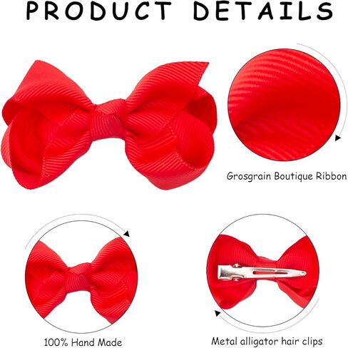 فيونكات شعر كلاسيكية 40 قطعة 6.35 سم للبنات الصغار ملحقات الشعر للأطفال الصغار والأطفال والبنات من فينوبو in Kuwait