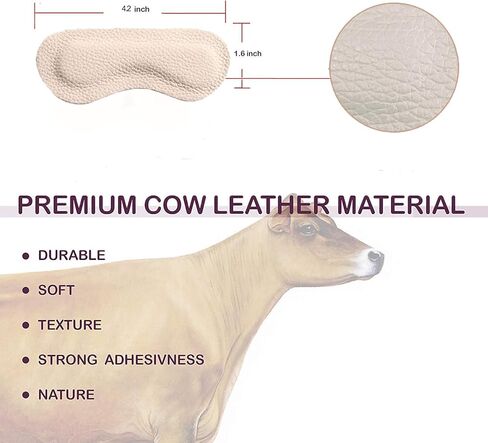 Heel grips heel cushion inserts heel pads leather for shoes half size big 3pairs 0.14inch thick Improved Shoe Fit and Comfort,Prevent Blisters (Beige) in Kuwait