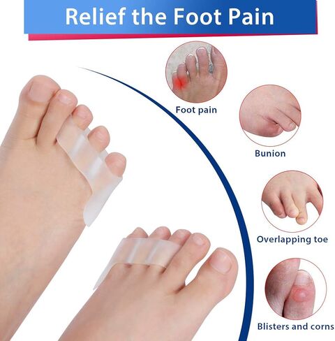 مصحح ورم إبهام القدم، فاصل أصابع القدم بينكي جل سيليكون ناعم واقي أصابع القدم من أجل مسامير القدم والبثور ومسامير القدم وتخفيف الآلام وفصل أصابع القدم يناسب الرجال والنساء in Kuwait