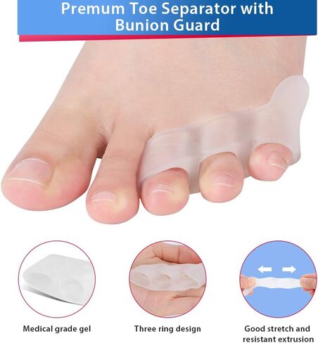 مصحح ورم إبهام القدم، فاصل أصابع القدم بينكي جل سيليكون ناعم واقي أصابع القدم من أجل مسامير القدم والبثور ومسامير القدم وتخفيف الآلام وفصل أصابع القدم يناسب الرجال والنساء in Kuwait