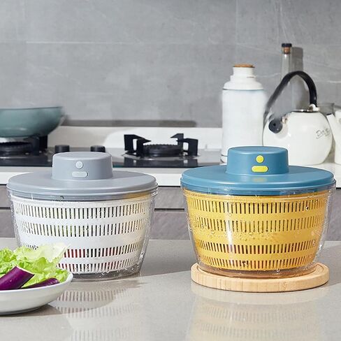 Electric Salad Spinner, 6L Lettuce spinner,Large Capacity Salad Vegetable Dryer,Fruit Salad Washer spinner dryer for Home Kitchen Washing & Drying Leafy Vegetables in Saudi Arabia