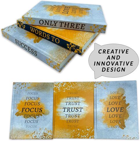 Set of 3 Decorative Books - Books with Innovative and Aesthetic Design - Home decor living room - Fake Books with Blank Pages - Coffee Table Books - Decorative Books - Book Décor in Saudi Arabia