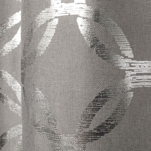 Exclusive Home Curtains Exclusive Home Modo Metallic Geometric Grommet Top Curtain Panel Pair, 54x96, Winter White, 2 Count in Saudi Arabia