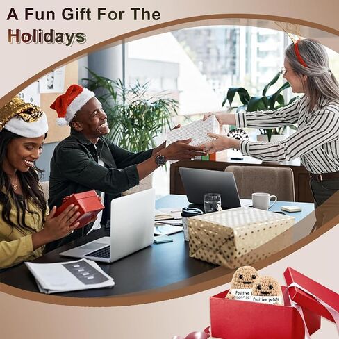 روسروز، بطاطس إيجابية، بطاطس صغيرة مضحكة إيجابية، دمية بطاطس صوف لطيفة محبوكة بشكل إبداعي مع بطاقة إيجابية، ديكور حفلات إيجابي من الكروشيه، 7.62 سم in Kuwait