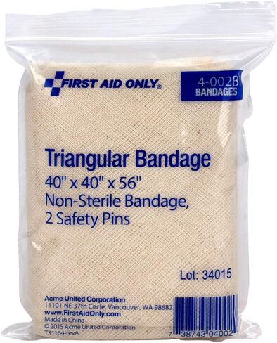 First Aid Only 4-002B Triangular Bandage with 2 Fastening Hooks, 56 Length x 40 Width in Saudi Arabia