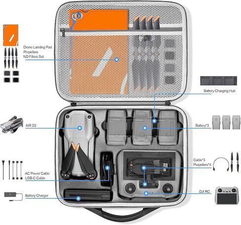 حافظة صلبة مقاومة للماء من TOMAT لجهاز دي جيه اي مافيك اير 2 فلاي مور كومبو الملحقات (علبة أكريلونتريل بوتادين ستايرين) in Kuwait