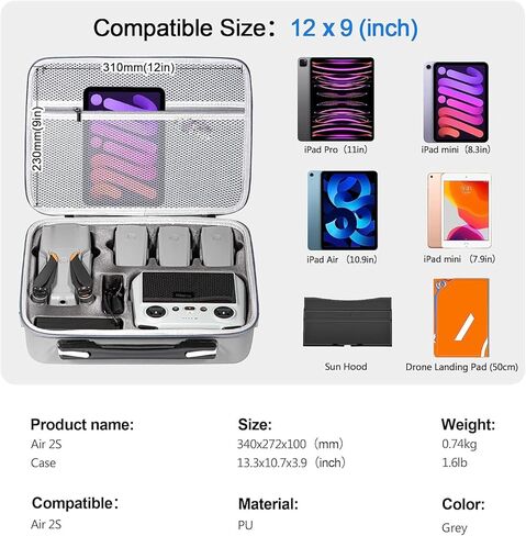 حافظة صلبة مقاومة للماء من TOMAT لجهاز دي جيه اي مافيك اير 2 فلاي مور كومبو الملحقات (علبة أكريلونتريل بوتادين ستايرين) in Kuwait