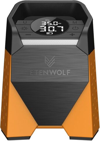 ضاغط هواء محمول منفاخ الإطارات ETENWOLF ZEPHYR S3 مع بطارية 7800 مللي أمبير في الساعة ودورة عمل 100%، مضخة هواء للسيارات والشاحنات الصغيرة وسيارات الدفع الرباعي والدراجات والكرات in Kuwait