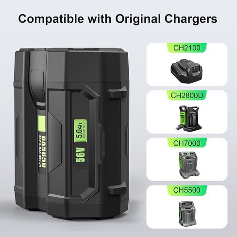 بطارية بديلة EGOWAY 56 فولت 5.0 أمبير، متوافقة مع أدوات الطاقة EGO 56 فولت BA2800T BA4200 BA1400 in Kuwait