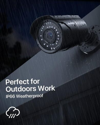 ZOSI H.265+2MP Security POE Camera, 1920x1080, 120ft Night Vision, 3.6mm Lens, IP67 Weatherproof Indoor Outdoor IP Camera 1080p (Only work with ZOSI PoE NVR,Model: 1AR-08EM-00/10/20-US) in Saudi Arabia