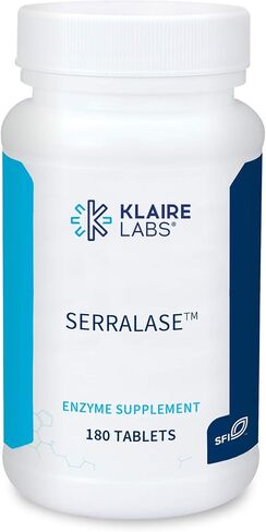 Klaire Labs Serralase - Vegetarian Proteolytic Enzyme Blend with Serratia Peptidase & Bromelain for Digestion, Sourced from Papaya & Pineapple, Hypoallergenic (90 Enteric Coated Tablets) in Saudi Arabia