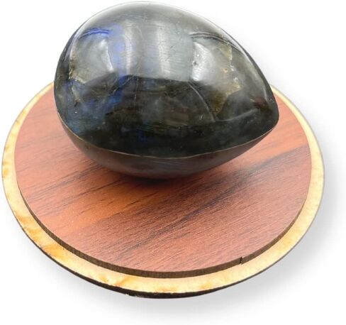 بيضة الأحجار الكريمة اللابرادوريت من GEMSCITE 45~50 مم منحوتة يدويًا من الكريستال الريكي منحوتة حجرية مذبح الشفاء التركيز التعبدي التركيز الروحي على شقرا التطهير الميتافيزيقي لتزيين المنزل in Saudi Arabia