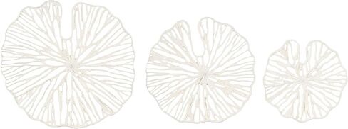 Creative Co-Op Handmade White Coral Shaped Paper & Metal Décor (Set of 3 Sizes) Wall Art in Saudi Arabia